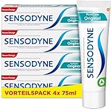 Sensodyne MultiCare Original Zahncreme, 4x 75ml, tägliche Zahnpasta mit Fluorid, bei schmerzempfindlichen Z