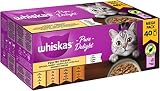 Whiskas 1+ Katzennassfutter Ragout Geflügel Auswahl in Gelee, 40x85g (1 Packung) – Hochwertiges Nassfutter für ausgewachsene Katzen in 40 Portionsb
