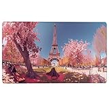 Eiffelturm Large XXL Mouse Pad 70 x 30 cm - Schreibtischunterlage - Rosa Gaming Mauspad - Improved Precision and Speed - Rubber Base for Stable Grip on Smooth Surfaces - für Gaming, Büro, Zuhause A-N