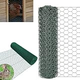 Sechskantgeflecht 25m × 1m Verzinkt PVC Grün Sechskant-Geflecht Drahtzaun Gartenzaun 6-Eckgeflecht Maschenweite 25 mm Drahtzaun Geflecht Kleintiergehege Hasendraht V