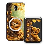 Sunrive Handyhülle für Samsung Galaxy J7 2017 mit Abnehmbarem Magnet-Wallet Kartenhalter, Niedliches Kartenetui mit Kartenfach und Standfunktion, Ständer für Videos, Stoßfeste Handy Case - B