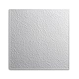 Decosa Deckenplatten VIENNE - 40 Platten = 10 m2 - Deckenpaneele weiß in Putz Optik - Dekor Paneele 50 x 50 cm aus Styropor - Decken Styroporp