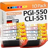 Bubprint 550XL 551XL 10 Druckerpatronen kompatibel als Ersatz für Canon PGI-550 CLI-551 XL für Pixma IP7200 IP7250 IX6850 IP8750 MG5450 MG5550 MG5650 MG6350 MG6650 MG7150 MG7550 MX725 MX920 MX925