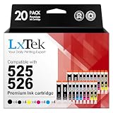 LxTek PGI-525 CLI-526 Tintenpatrone PGI525 CLI526 Druckerpatronen Kompatibel für Canon 526 525 für Canon MG5350 Druckerpatronen für Canon PIXMA MG5150 MG5250 IP4850 IP4950 IX6550 MX885 (20er-Pack)