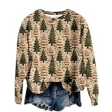 Oversize Pullover Damen Black Friday Angebote 2024 Ab Wann, Weihnachtspullover Strickpullover Weihnachts Sweatshirt Gestrickter 3D Bedruckter Ugly Christmas Sweater Fall Winter Geschenke FüR F