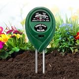 JOKILY Boden pH Messgerät, Boden PH-Messer 3-in-1, Feuchtigkeitsmessgerät Pflanzen, Bodentester, Wert Messgerät Boden für Rasen,Gewächshaus, Garten, Outdoor Pflanzen Balkonb