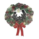 Real Flowers Acryl-Frontkranz Szene Tür Weihnachten Weihnachten Außenwand Innen Tür Fensterkranz Glitzernde Aufhänger Dekoration & Aufhänger Halloween Decoration Garden' (Red, One Size)