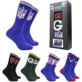 NFL Socken Herren Baumwolle, 5er Pack American Football Wintersocken Herren & Teenager Gr. 36-46 Geschenke für Männer (Mehrfarbig, 40-46 EU)