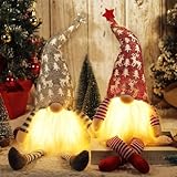 ZQEJEFD Weihnachten Deko Wichtel 50cm Hoch, 2 Stück Weihnachtswichtel Figuren Klein LED, Schwedischen Weihnachtsmann, Weihnachtsdeko Amerikanisch,Zwerg Geschenke für Kinder Familie Weihnachten F