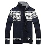 Herren- Damen-Weihnachtsmode, lässig, Persönlichkeit, Weihnachten, bedruckt, Paar, Pullover, Pullover, Mantel Herren Mantel Wolle Lässiges, Modisches Sweatshirt mit Weihnachtsaufdruck Für (Blue, M)
