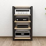 XDOPIRRS 2/3/4/5-stöckiges Audio-Video-Geräterack, offenes Holz-HiFi-Rack mit vibrationsdämpfenden Standfüßen, geeignet für CD/DVD-Player, Spielkonsolen und TV-Boxen.(A,4floor)
