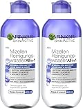 Garnier Parfümfreies All-in-1 Mizellen Reinigungswasser mit Glycerin für besonders sensible Haut und Augen, Make up Entferner und Gesichtsreinigung für empfindliche Haut, Skin Active, 1 x 400