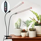 FECiDA 18W Clip Pflanzenlampe 2000 Lumen, Vollspektrum Pflanzenlampe mit Zeitschaltuhr für Zimmerpflanzen, Grow Light mit High PPFD Wachstumslampen für Blumen, Gemüse, Hydroponik mit Timer 4,8,12 H