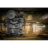 YongFoto 3x2m Vinyl Foto Hintergrund Schäbige ruinierte alte Fabrik Grunge Metall Maschineninnenraum Fotografie Hintergrund für Fotoshooting Portraitfotos Party Kinder Hochzeit Fotostudio R