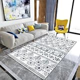 RUGMRZ Baby Carpet Deko Jugendzimmer Grau-Blaue geometrische Dekoration Gepunktete Linie Dekoration kann angepasst Werden Teppich Landhaus Bodenmatte 140X200CM