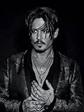 TMXON Diamant-Malsets für Erwachsene, Johnny Depp, 5D-Malen nach Zahlen, Punkte, Mosaik-Strass, Wanddekoration für Zuhause, Zimmer, 40 x 50