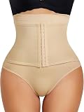 KUMAYES Shapewear Damen Bauchweg Unterhose Hoher Taille Nahtlos Stark Formend Miederhose Bauch Weg Body Shaper für Frauen (DE/NL/SE/PL, Alphanumerisch, XXL, Regular, Regular, Beige)