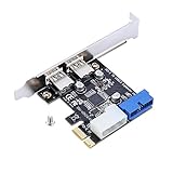 USB 3.0 Expresskarte,Richer-R PCI-E zu USB3.0 Erweiterungskarten Adapter mit 20PIN-Schnittstelle,Highspeed 2 Ports USB 3.0 Karte PCIe Express Schnittstellenkarte mit Windows XP 32/64 Windows 7 usw