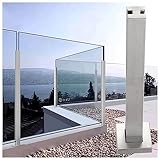 Balkon Terrasse Glasgeländersystem Transparent Glas Balustrade Kit für Treppen, Plattformdeck und Garten Mittelpfosten Stützstange mit Schlitzen 60 cm Hö