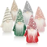 com-four® 6X Premium Weihnachts-Wichtel 14cm - Weihnachtsdeko - winterliche Zwergen-Figur - Dekoartikel - skandinavische Deko-Trolle - schwedischer Gnom mit Bart und Wintermü