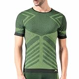 Risalti T-Shirt für Herren, Sport, Thermounterwäsche, Seamless, Spezialgarn, Softair Plus®, Komfort und Qualität, T-Shirt, temperaturausgleichend, ohne Nähte, hergestellt in Italien., neongelb, S-M