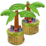 2 Pack 26 Zoll Aufblasbarer Kühler, Bierkühler für Partys, Luau Party Supplies für Erwachsene, Sommerparty Dekorationen, Aufblasbare Palme für Strand Pool Parteien, 2 Stück