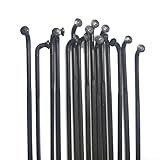 QSCTYG Fahrradspeichen 12pcs A Lot Spokes 1423 Strong J-Bend Spokes Black Gauge 14 2.0mm Stainless Steel Radios 263-302mm(268mm)