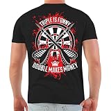 Herren Tshirt Dart Trikot Double Makes Money (mit Rückendruck) Größe S - 5XL