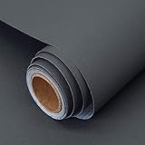 Decoroom Klebefolie Selbstklebende Matt Dunkelgrau 40X300cm Wasserdicht Möbelfolie Küchenschrank Tischplatten Wand Schutzfolie DIY Dek