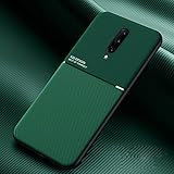 Hülle für OnePlus 7 Pro, Textur rutschfest und Stoßfest Schutzhülle, [Hautfreundliches PU-Leder] [Ultradünnes TPU] Handyhülle für OnePlus 7 Pro-Grü