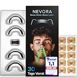 Nevora® Magnetische Nasenklammer | 30 Tage Vorrat | Starker Kleber | Nasenpflaster Magnet gegen Schnarchen | Nasendilatator Sport | Nasenspreizer Schnarchstopper | Nose Strips anti schnarch (Schwarz)