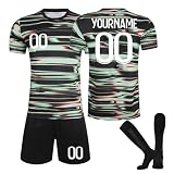 Football Trikot für Kinder Fanartikel,Personalisiertes Fußballtrikot Erwachsene Fusstball Shorts Socks&Trikots 3 Teiliges Set,mit Namen Nummer,Bequem Leicht Trikot Atmungsaktiv Trainingsanzug(#7)