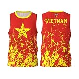 Basketball-Trikot mit Vietnam-Flagge, Team-Up-Sport, 3D-Volldruck-Design, Trikots, Schwarz , L