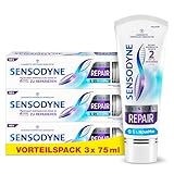 Sensodyne Clinical REPAIR, Zahnpasta für empfindliche Zähne mit 5 % NovaMin, für langanhaltende Linderung, 3x 75