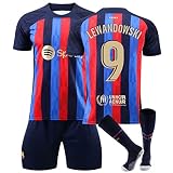 Barcelona Trikot 23/24 Fussball Trikot Kinder Set Fußball Trikot Set Hause/Auswärts Fußballtrikot Fussball Trainingsanzug Sportshirt Herren/Junge Football Training Tshirts Shorts und Socken Anzug