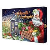 Adventskalender - 24 Samen & komplettes Gewächshaus 37 x 25 cm - Gentechnikfrei - Wachstumsgarantie - Saatgut Adventskalender - Samen Gemüse Adventskalender Kräuter Adventsk