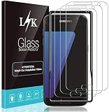 LϟK 3 Stücke Schutzfolie für Samsung Galaxy S7-9H Härte Bubble Free Ausrichtungsrahmen Einfache Installation Einfache Installation HD Klar Glas Display