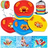 NLMWTI 6 Stück Schwimmscheiben für Kleinkinder, Schwimmhilfe Schwimmscheiben mit Aufbewahrungstasche Arm Schwimmplatte Eva Rund Delphin Schwimmen Schwimmflügel für Kinder 2-6 J