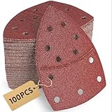 100 Stück Schleifpapier Dreieckschleifer Set 105x152 mm (93x93x93 mm), P40x10, P60/P80/P120/P180/P240/P400x15, 11-Loch für Bosch PSM 100A, PSM 160, PSM 200 AES, PSM 18, für Holz, Metall,
