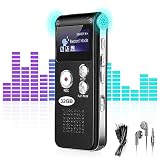 64GB Diktiergerät Aufnahmegerät mit Mikrofon - 1536kbps HD Digitales Diktiergerät mit Schreibfunktion, One-Touch-Aufnahme, Voice Audio Recorder für Vortrag, Vorlesung, Kurse,