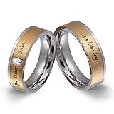 Juwelier Schönschmied Trauringe Partnerringe Eheringe - inkl. WUNSCHGRAVUR - Edelstahl Zirkonia 6-62 152HDac - mit AMAZON KONFIGURATOR direkt online gestalten !