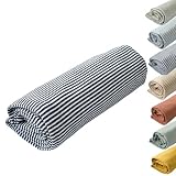 Hoppediz Premium Pucktuch aus Bio-Baumwolle - Vielseitige Kuscheldecke & Babydecke, Ideal als Schmusetuch, Erstlingsdecke & Schnuffeltuch, blau-weiß