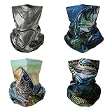 SMEHCF 4 Multifunktionstuch Gesichtsmaske Motorradmaske Sportmaske Sturmmaske Maske Halsmanschette Schal Bandana für Damen Herren Grey Lure Angeln Dogfish Forellenb