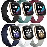 Charlam 6 Pack Ersatzarmband Kompatibel mit Fitbit Versa 3/ Versa 4/ Fitbit Sense/Sense 2 Armband, Weiches Uhrenarmband Sports Watch Armbänder für Damen Herren,