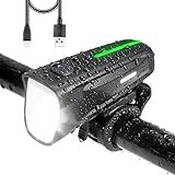Ventvinal LED Fahrradlicht Vorne 100 LUX, Fahrradbeleuchtung stvzo zugelassen, Fahrradlampe USB Aufladbar mit Batterie Aufforderung schwach und 3 Leuchtmodi, IPX5 Blendfreies Design, Schw