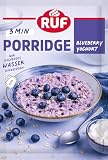 RUF Porridge Blueberry Joghurt, Instant Haferbrei mit Blaubeer-Stückchen und Joghurt, beliebtes Oatmeal für Unterwegs oder im Büro, 1 x 65g B