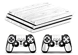Skin Kompatibel für Ps4 PRO - HOLZ WEISS - limited edition DECAL COVER Schutzhüllen Faceplates BUNDLE - VINYL POLIERTEN