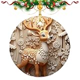 Tierschmuck für den Weihnachtsbaum, Weihnachtsschmuck mit Tiermotiv - 2D-Schneemann-Ornamente für den Weihnachtsbaum - Doppelseitiger Druck, Schneemann, Pinguin, Elch-Anhäng
