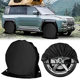 Radschutzhülle Radabdeckung 2STK Wasserdicht Wohnwagen Reifenabdeckung Anhänger mit 2 Ösen für Caravan Wohnmobile Wohnwagen Oldtimer 27-29Zoll Schw