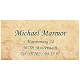 Visitenkarten 'Marmor' mit Ihrer kompletten Adresse, 54 Stück, ca. 88 x 45